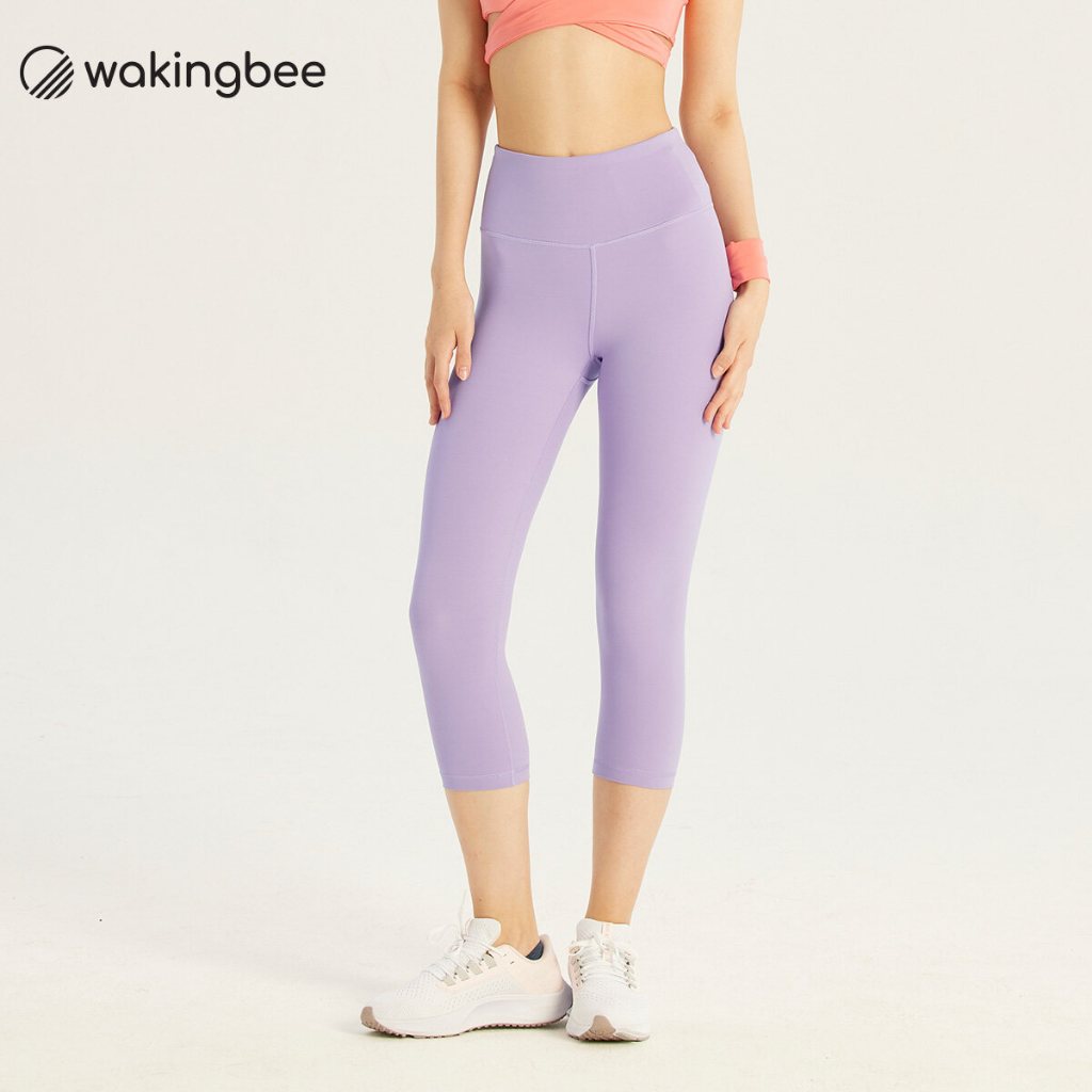 Wakingbee WB Capris (Lavender) เลกกิ้งห้าส่วนออกกำลังกาย รุ่นขายดีที่สุดผ้านุ่มพิเศษใส่สบายยืดหยุ่นกระชับแห้งเร็วกันยูวี