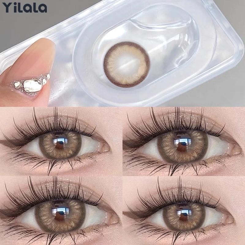 💖จัดส่งจากกรุงเทพ💖[สายตา 0.00~-6.00YILALA คอนแทคเลนส์ 14.2~14.5mm คอนแทคเลนส์สี (2 ชิ้น / คู่) คอนแท