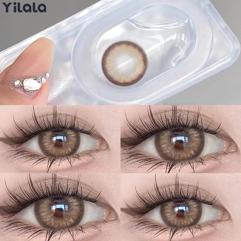 💖จัดส่งจากกรุงเทพ💖[สายตา 0.00~-6.00YILALA คอนแทคเลนส์ 14.2~14.5mm คอนแทคเลนส์สี (2 ชิ้น / คู่) คอนแทคเลนส์สายตาสั้น