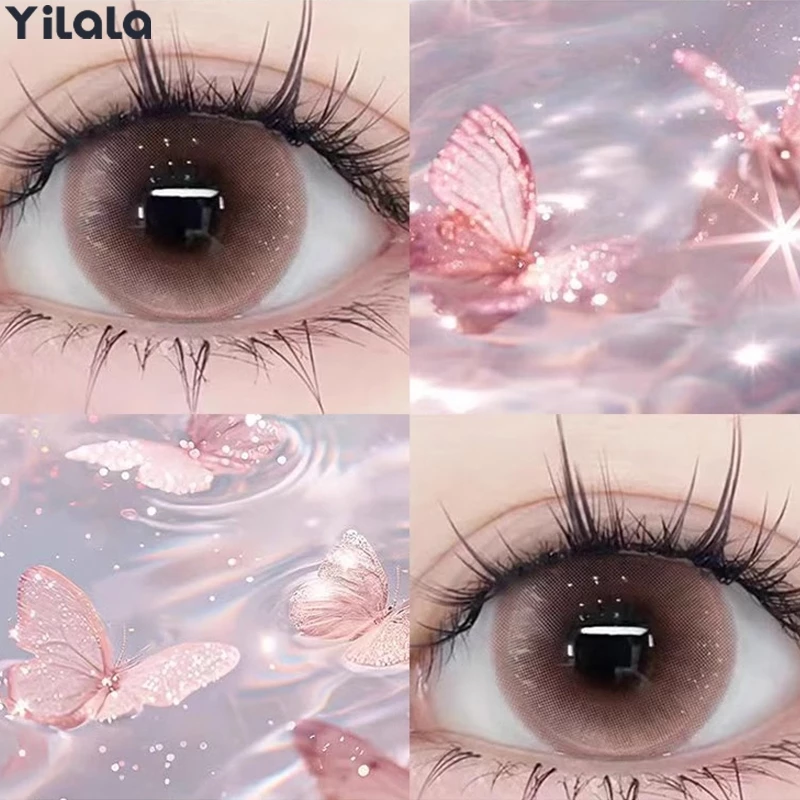 ⭐ส่งจากกทม⭐ YILALA คอนแทคเลนส์ตาหวาน 1คู่ ดอลลี่อาย คอนแทคเลนส์อนิเมะ คอนแทคสีชมพู 14.5 มม.