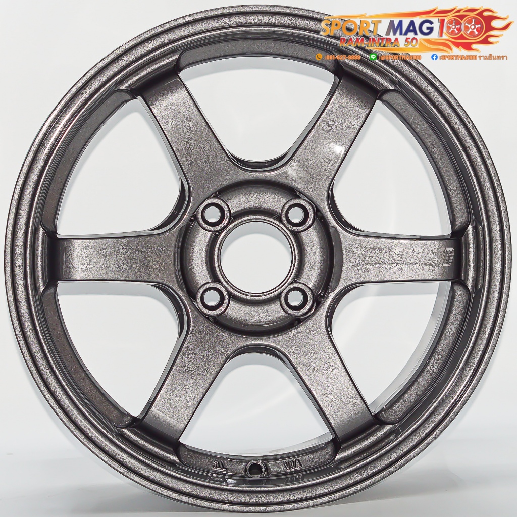 ล้อแม็ก FlowForming TE37 4รู100 ET35 กันเมทาลิก กว้าง 7 ขอบ15นิ้ว (ราคา4วง)
