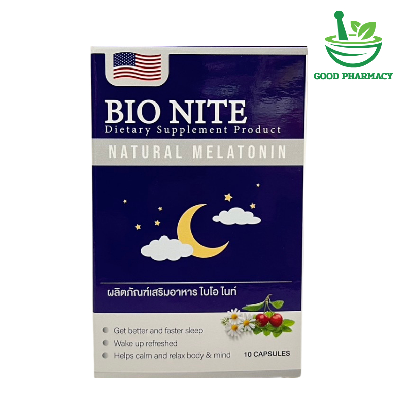 BIOMED BIO NITE Natural Melatonin เมลาโทนิน ธรรมชาติ (1กล่อง/10แคปซูล)