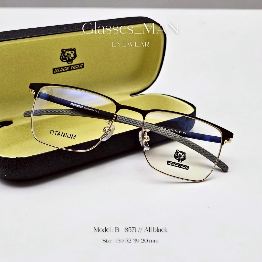 กรอบไทเทเนียม  เบาใส่สบาย ทรงเหลี่ยมผืนผ้า ฟิล CEO B-8571