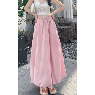💗ส่งไวจากไทย💗กระโปรงลายดอกไม้ฟูๆ สำหรับผู้หญิง กระโปรงทรงเอ เอวสูง สีทึบ สไตล์เกาหลี เหมาะสำหรับสาวๆ