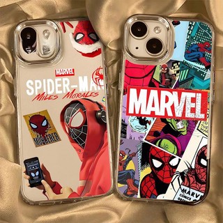 สำหรับ iPhone11 13 Case FOR เคสไอโฟน14 15 12 pro max 7 8 14 15 Plus X XR XS Max สไปเดอร์แมน รุ่น ขั้นสูง กรอบรูปโลหะเคส