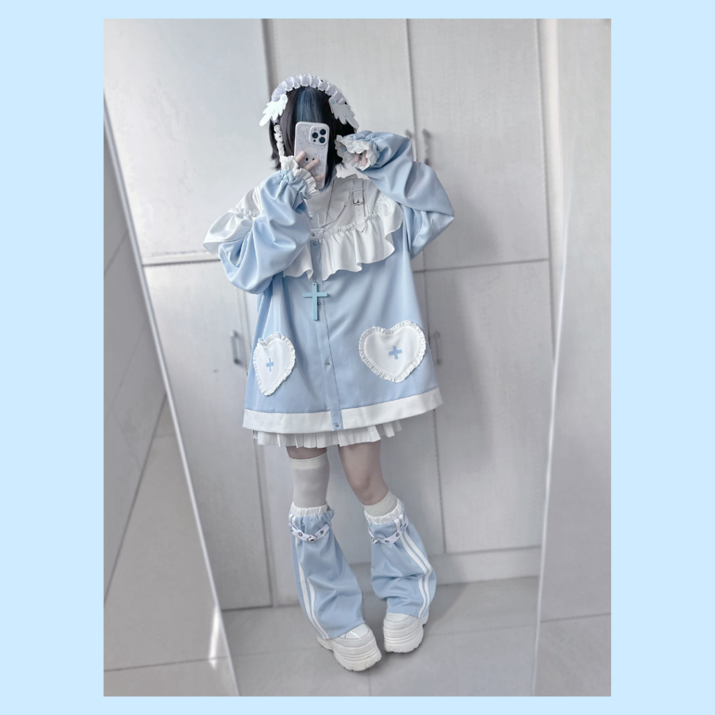 (สอบถามก่อนสั่งซื้อ) 💙 แบรนด์แท้ #NaiTongPaiWei ชุดTenshiน่ารัก (1TCS704)