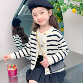 เสื้อไหมพรมเด็ก เสื้อสเวตเตอร์และคาร์ดิแกน พิมพ์ลายขวาง สำหร…