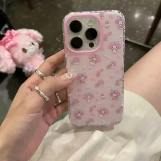 การ์ตูนคิตตี้แมวเมโลดี้โบว์น่ารักกราฟิติ เคส IPhone 11 15 13 14 16 12 Pro Max 7Plus 8 X XR 6 15 16 14 Plus XS Max SE