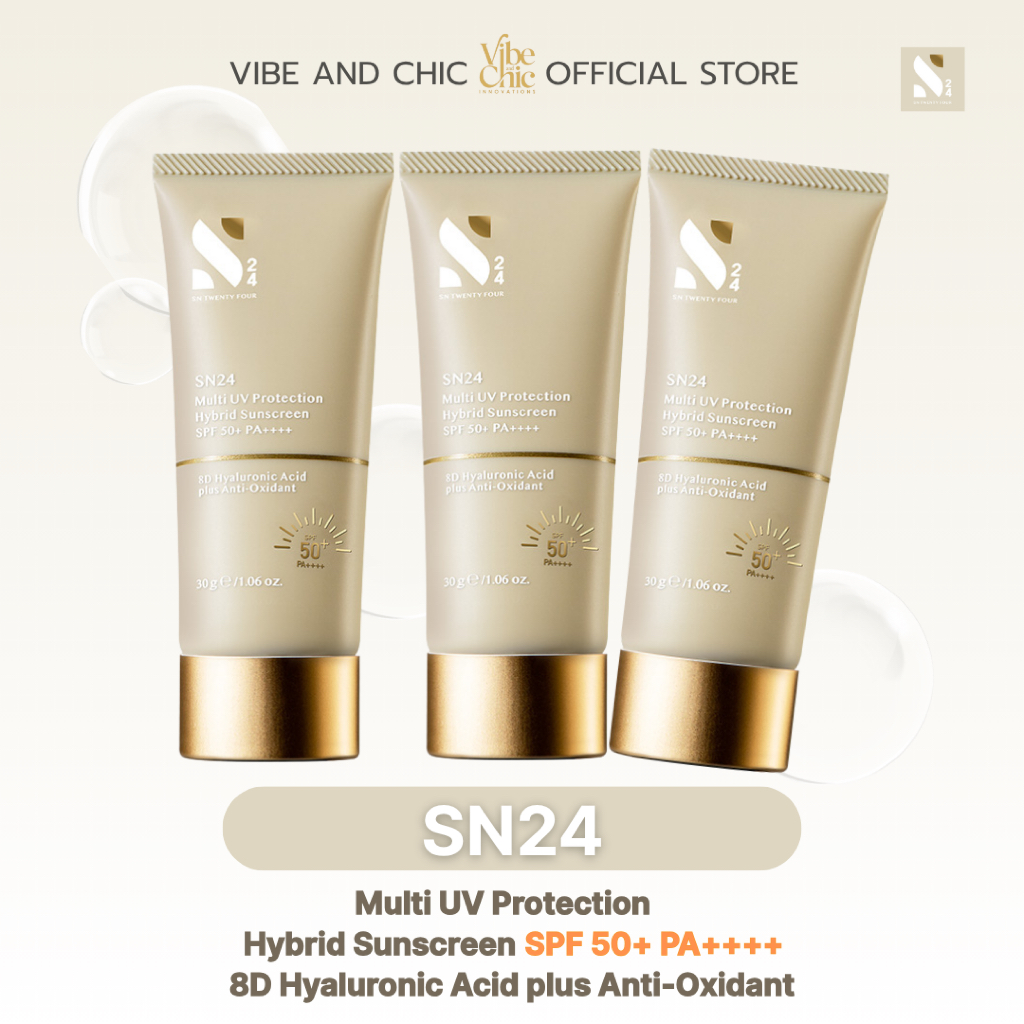 [3 หลอด] SN24 MULTI UV PROTECTION SPF 50+ PA++++ ครีมกันแดดสูตรแพทย์ผิวหนัง ปกป้องพร้อมบำรุง
