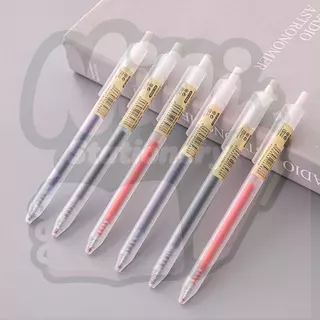 ปากกาลูกลื่นแบบพับเก็บได้ 0.5 มม.สีดำสีฟ้าสีแดงเจลกดปากกาสำนักงานโรงเรียนนักเรียนเครื่องเขียน