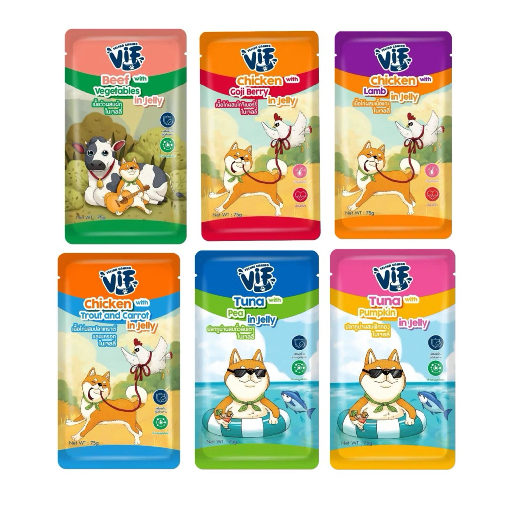 Vif For Dog in Jelly อาหารเปียกสำหรับสุนัข 75gx1ซอง