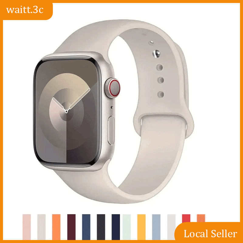 สายรัดนาฬิกาซิลิโคนหนัง ตัวล็อกพับแม่เหล็ก สำหรับ iWatch Series 11 10 9 8 7 SE 6 5 4 3 Ultra ขนาด 42 มม. 46 มม. 40 มม. 44 มม. 41 มม. 45 มม. 49 มม.