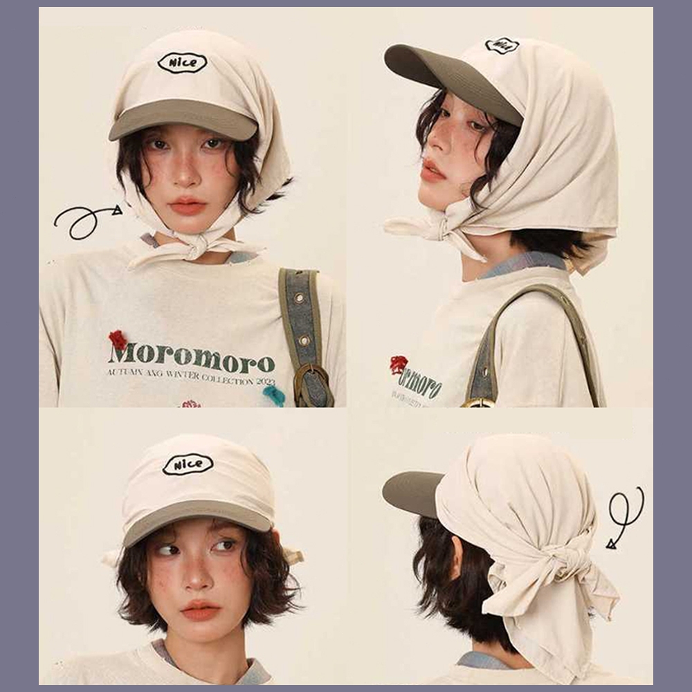 หมวกเวอร์ชั่นเกาหลี,แฟชั่น Dopamine จับคู่สีหมวกเบสบอล,สำหรับสุภาพสตรีเดินทาง Hijab