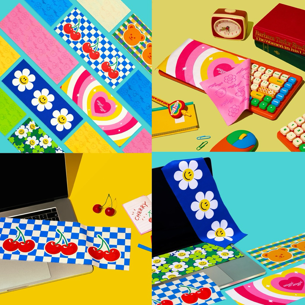 พร้อมส่ง🌈 Wiggle Wiggle ของแท้ 💯 ผ้าเช็ด Fabric Keyboard Cover ผ้าเช็ดจอคอม ผ้าคลุมคีย์บอร์ด แต่งโต๊ะคอม 43028