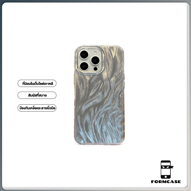 🔥FormCase🔥เคสโทรศัพท์สำหรับiPhone16 15 14 13 12 11ProMax XS XR XSMAX-สไตล์ins สูงส่ง ด้วยลายครึ่งวงไม่ระเบียบแบบเลเซอร์