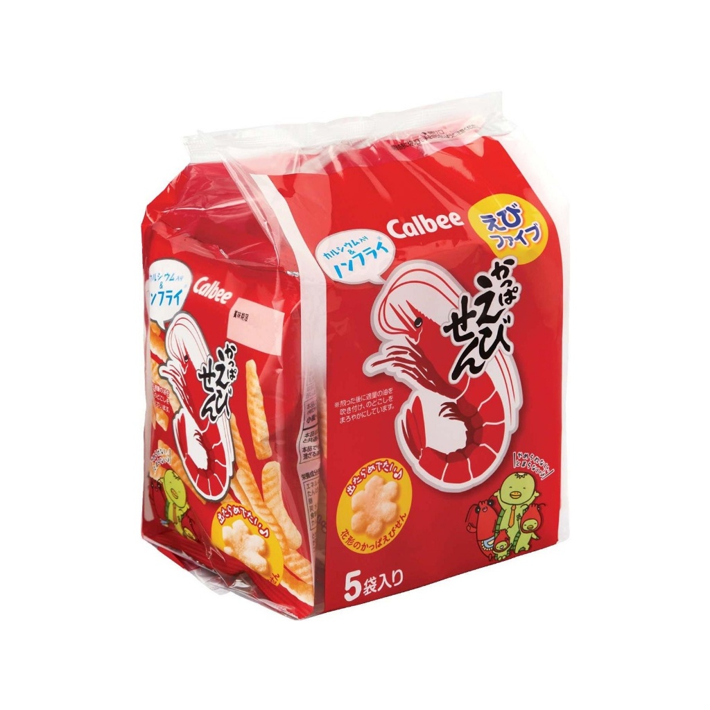 Calbee Kappa Ebisen Shrimp Crackers 26g Big 5 Pack  คาลบีคัปปะเอบิเซ็นกุ้ง สูตรดั้งเดิมจากญี่ปุ่น