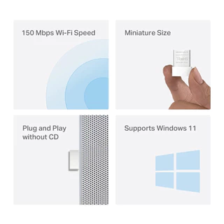 WIRELESS USB ADAPTER (ยูเอสบีไวไฟ) MERCUSYS (MW150US) N150 ประกัน 3 ปี *ของแท้*
