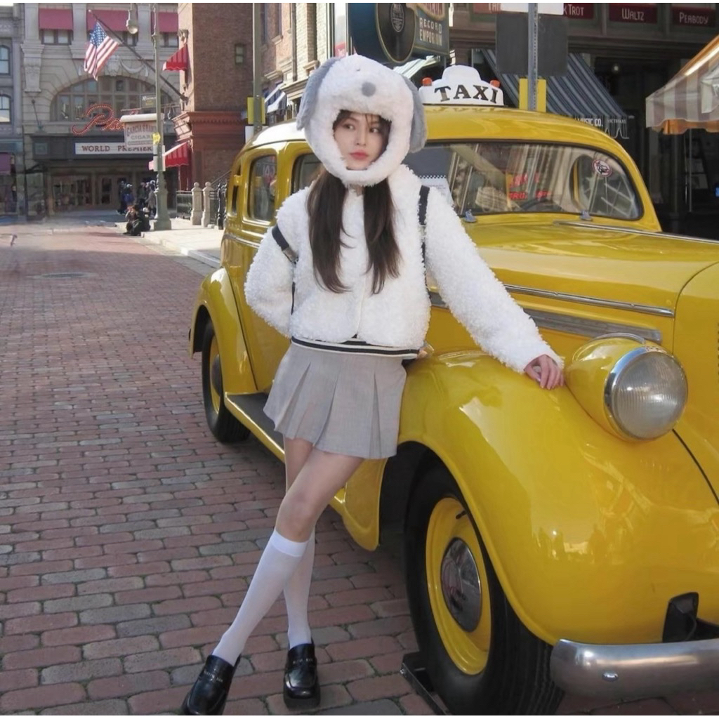 PROMTHONG BKK : กระโปรงกางเกงเทนนิส จับจีบซิปข้าง สีเทา L (new)