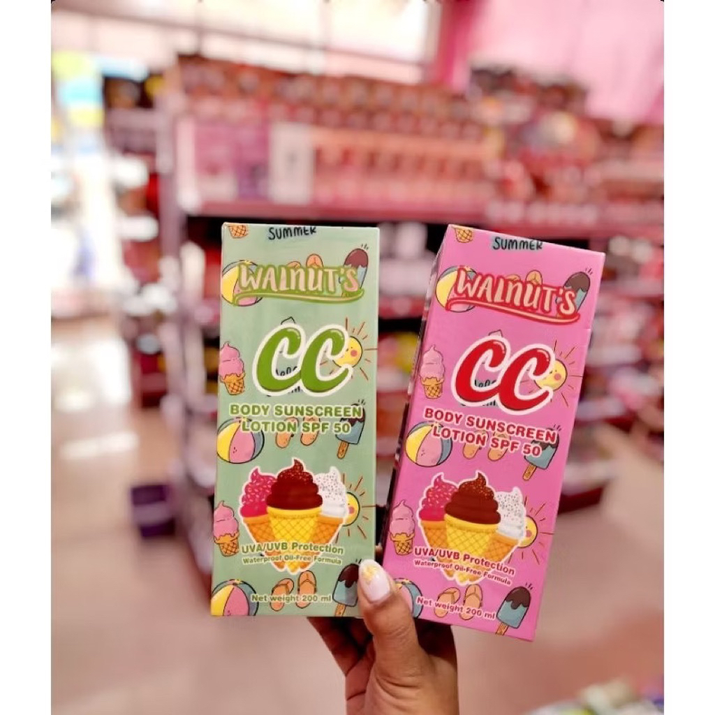 CC walnut โลชั่นปรับสภาพผิว ป้องกันแสงแดด กันน้ำดีมาก