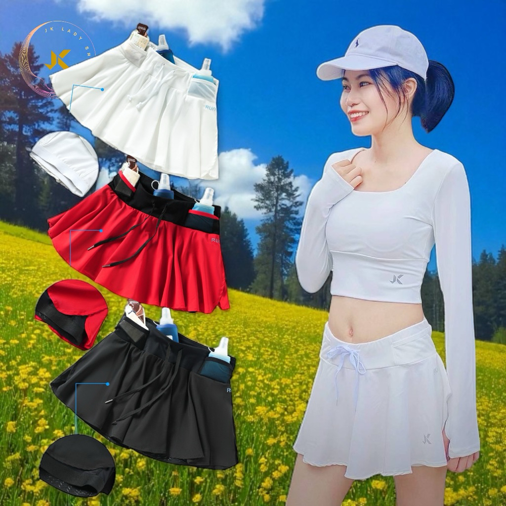 กระโปรงสำหรับใส่วิ่งใส่ออกกำลังกาย สำหรับผู้หญิงเกรดพรีเมี่ยม