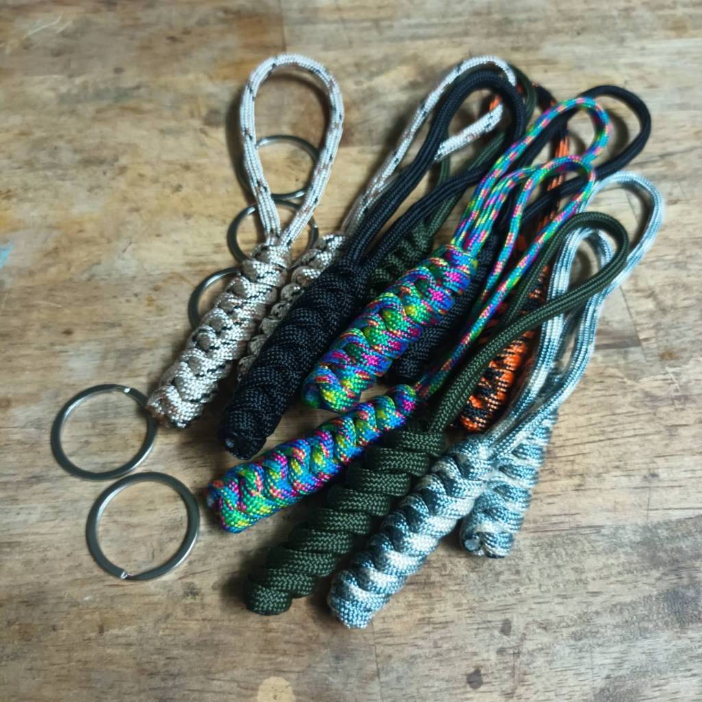 Tec40 Stainless Steel Keychain Paracord Lanyard 4mm PLYS316L UNIT 05 DIVER APPROVED พวงกุญแจ Zip Puller เชือกถัก