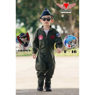 ชุดนักบินเด็กของแท้ แถมฟรี!‼️อาร์มแท้4ชิ้น F-16 , Gripen ฟรี