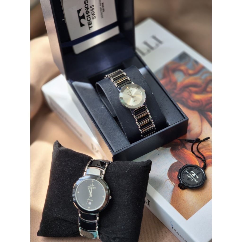 TECHNOS SWISS Men&Ladies นาฬิกาเซรามิค กระจกแซฟไฟร์ มือสอง สวย 💯