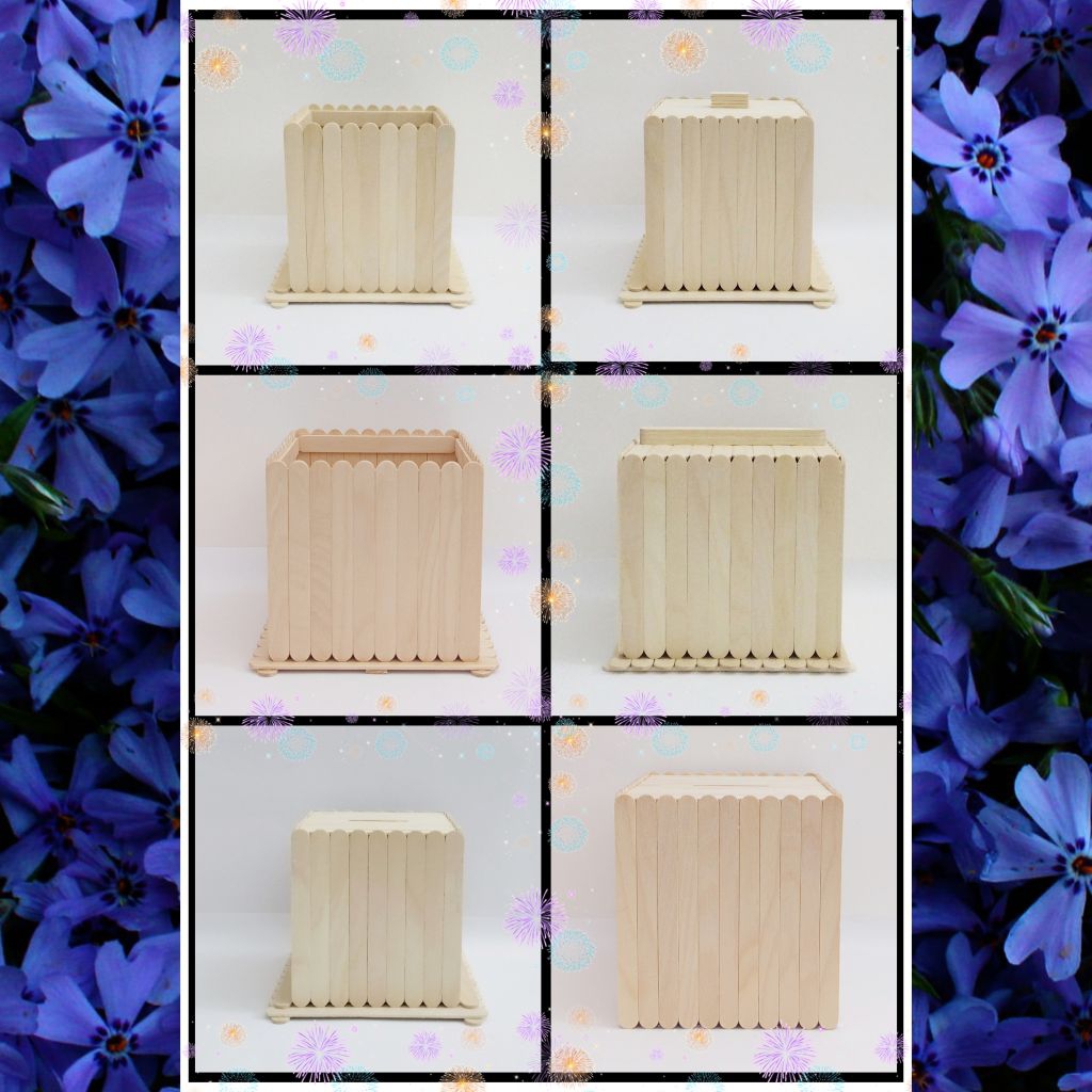 กล่องไม้ไอติม diy ลายไม้