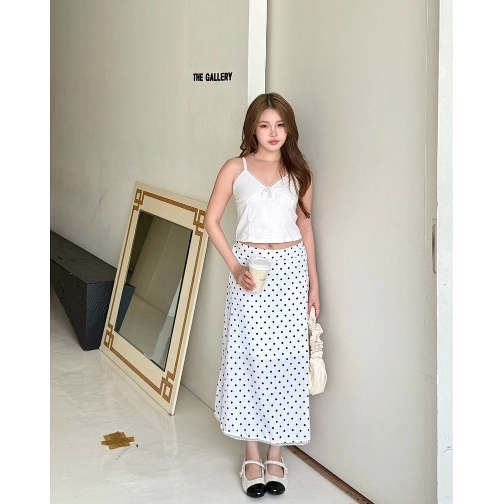 Freya Polka Dot Skirt : กระโปรงยาวลายจุด longsaidoo_ - รูปที่ 4