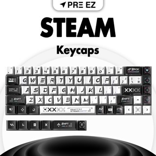 พร้อมส่ง ! Steam Keycaps PBT 74 ปุ่ม | คีย์แคปไซเบอร์พังค์