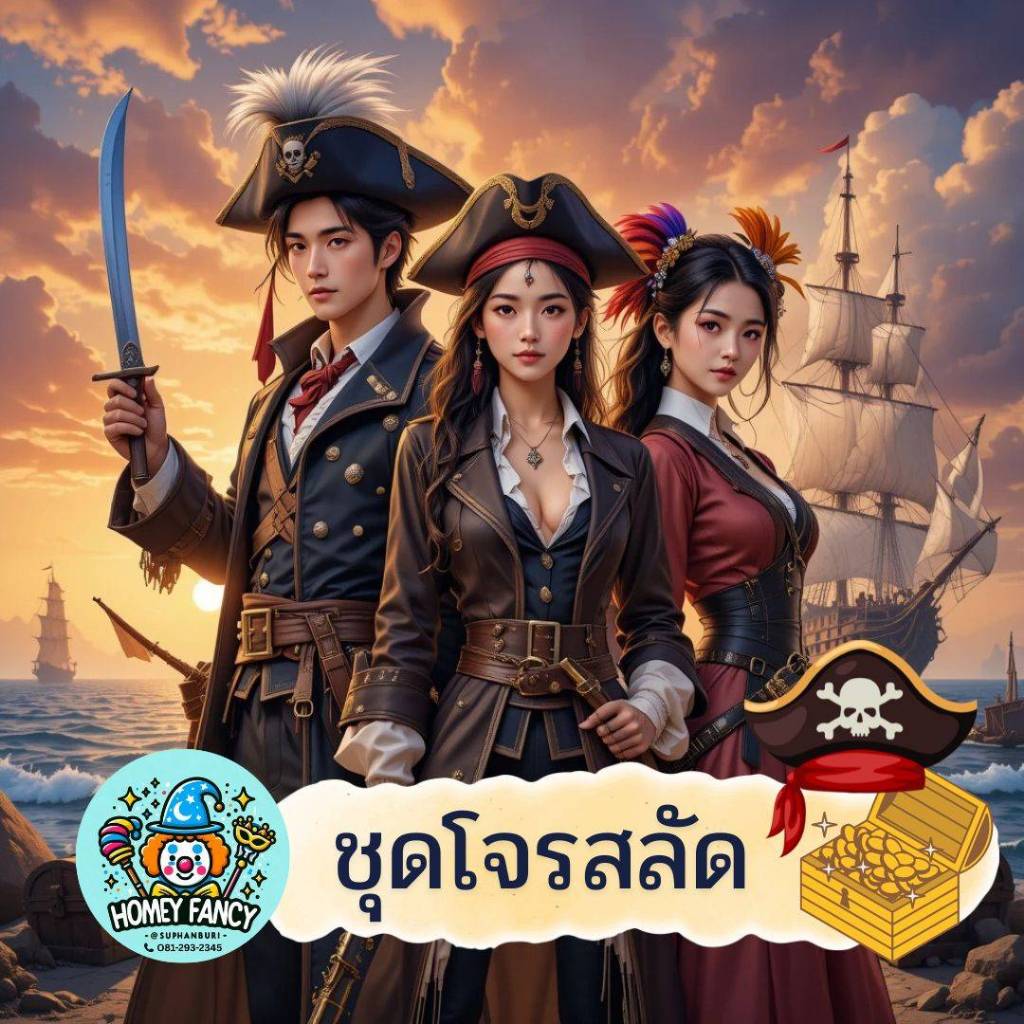 💥พร้อมส่งจากThaiLand 💥 ชุดโจรสลัด กัปตันแจ็คคาริเบียน ชุดมือสองนำเข้าจากต่างประเทศ **แถมหมวกทุกชุด**