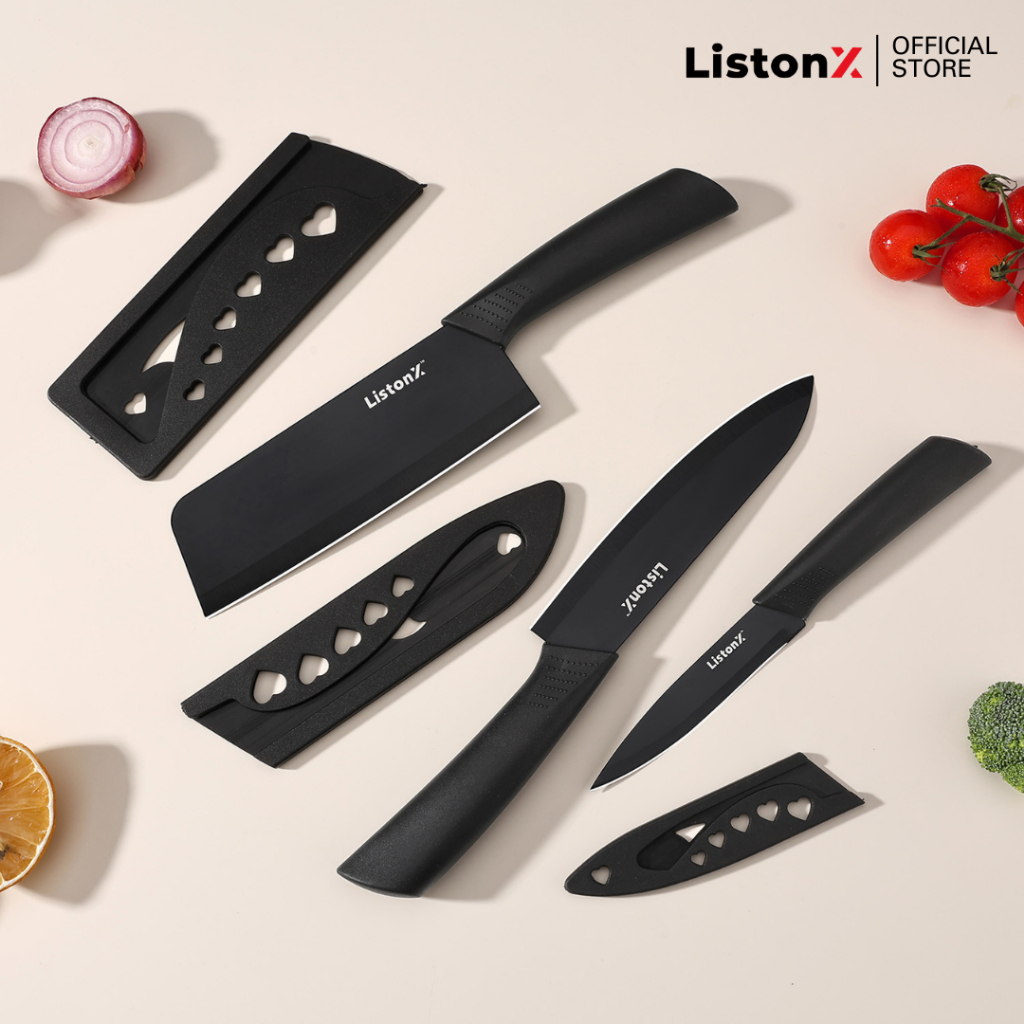 ListonX [ใหม่]ชุดมีดทำครัวคุณภาพพรีเมียม 7 ชิ้น | Premium 7-Piece Kitchen Knife Set | ดีไซน์โมเดิร์น คุณภาพพรีเมียม - รูปที่ 3