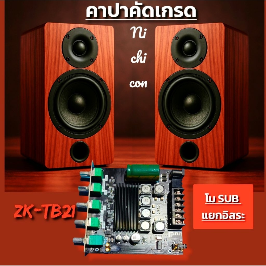 แอมป์จิ๋วโมภาคซับ ซับแยกอิสระ ปรับปุ่มซับแยกอิสระ ชิปขนาดใหญ่ บลูทูธ 5.0 zk tb21