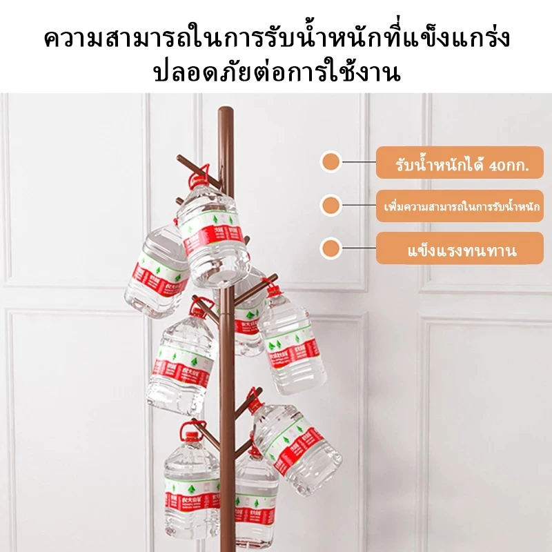 ราวแขวน ราวไม้ ราวแขวนหมวก ที่แขวนหมวก ที่แขวนผ้า  ราวแขวนผ้า coat rack แขวนเสื้อ ราวแขวนอเนกประสงค์ แข็งแรงและทนทาน thumbnail 4