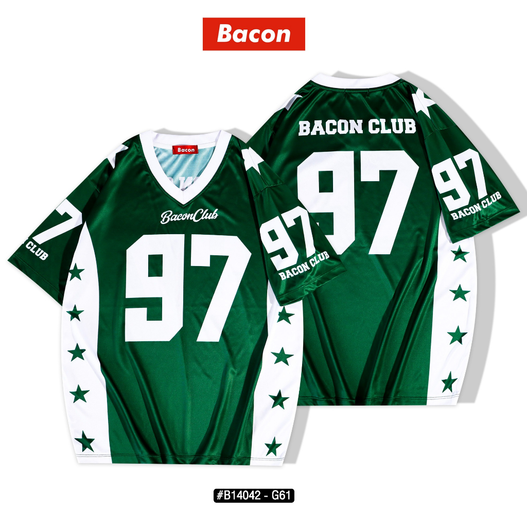เสื้อยืดลายเบสบอลโอเวอร์ไซส์ Bacon CLUB 97