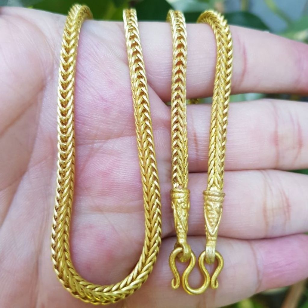 สร้อยคอทองเหลืองแท้ ขนาด2บาท ยาว20-24นิ้ว กรุณาอ่านรายละเอียดก่อนสั่ง