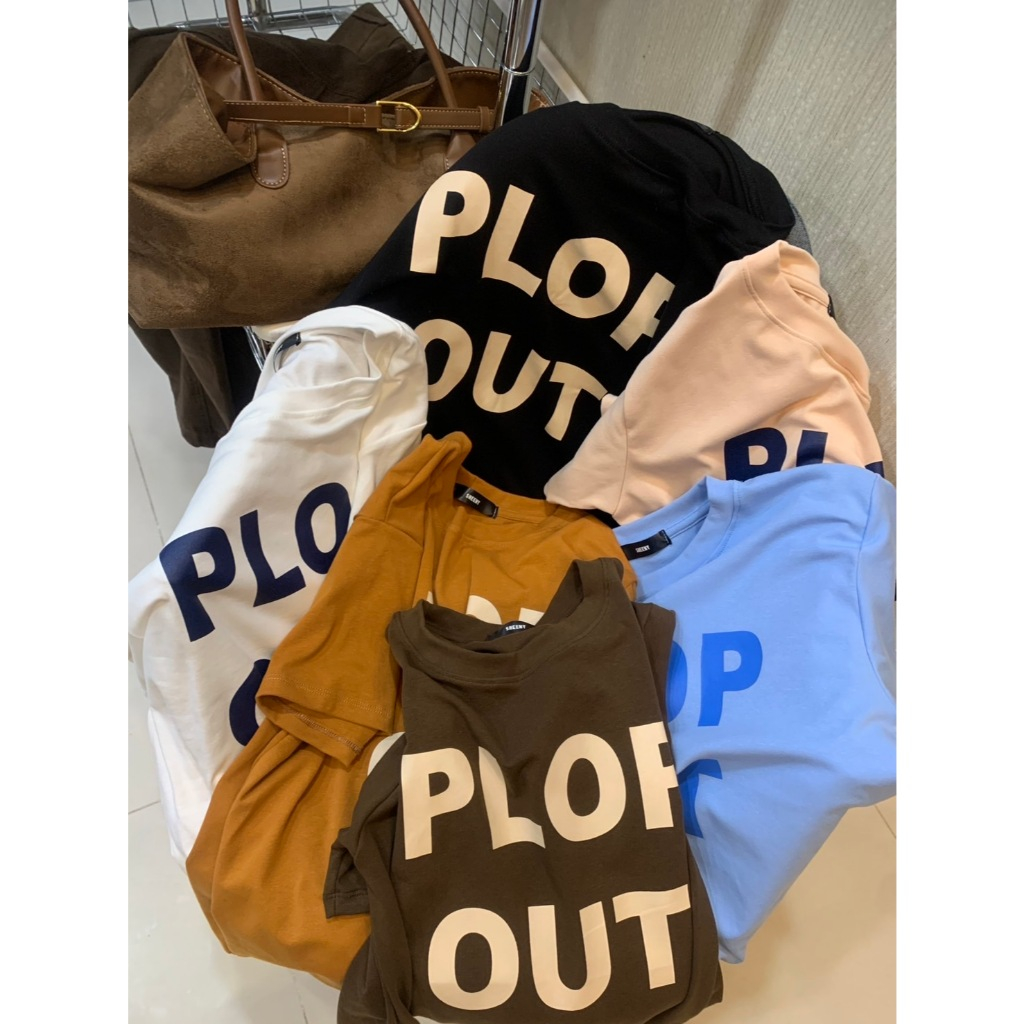 PLOP OUT เสื้อยืดโอเวอร์ไซส์ OVERSIZE สาวอวบใส่ได้ ใส่สบายผ้านิ่ม เสื้อยืดคอกลมน่ารัก Sheeny (S030)