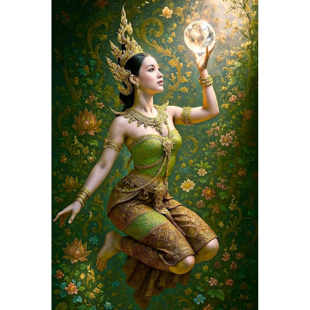 รูปโปสเตอร์ ชุดไทย ขนาด 26*42 cm กระดาษหนา 200 แกรม ไม่มีกรอบ ภาพติดผนัง ตกแต่งบ้าน