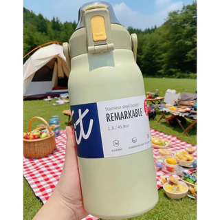 🔥พร้อมหลอด🔥 กระติกน้ำ ขวดนำ 1.8L/1.5L/1L แท้งค์สแตนเลส316 เกรดดี คุณภาพ100% มีหูหิ้ว เก็บความเย็น-ร้อน 12-24 ชั่วโมง