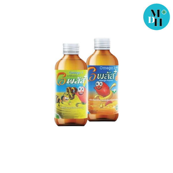 O-Plus O Plus โอพลัส โอเมก้า 3 น้ำมันปลา ขนาด 120 Ml รสส้ม 11253 / รสน้ำผึ้งมะนาว 11254
