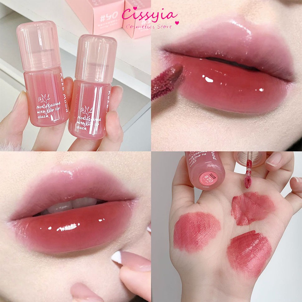 Cissyia ลิปสติก ลิปกลอส เนื้อฉ่ำ เม็ดสีชัด บางเบา ให้ความชุ่มชื้น ตินทนนาน Lip Gloss Moisturizing Silky ติด