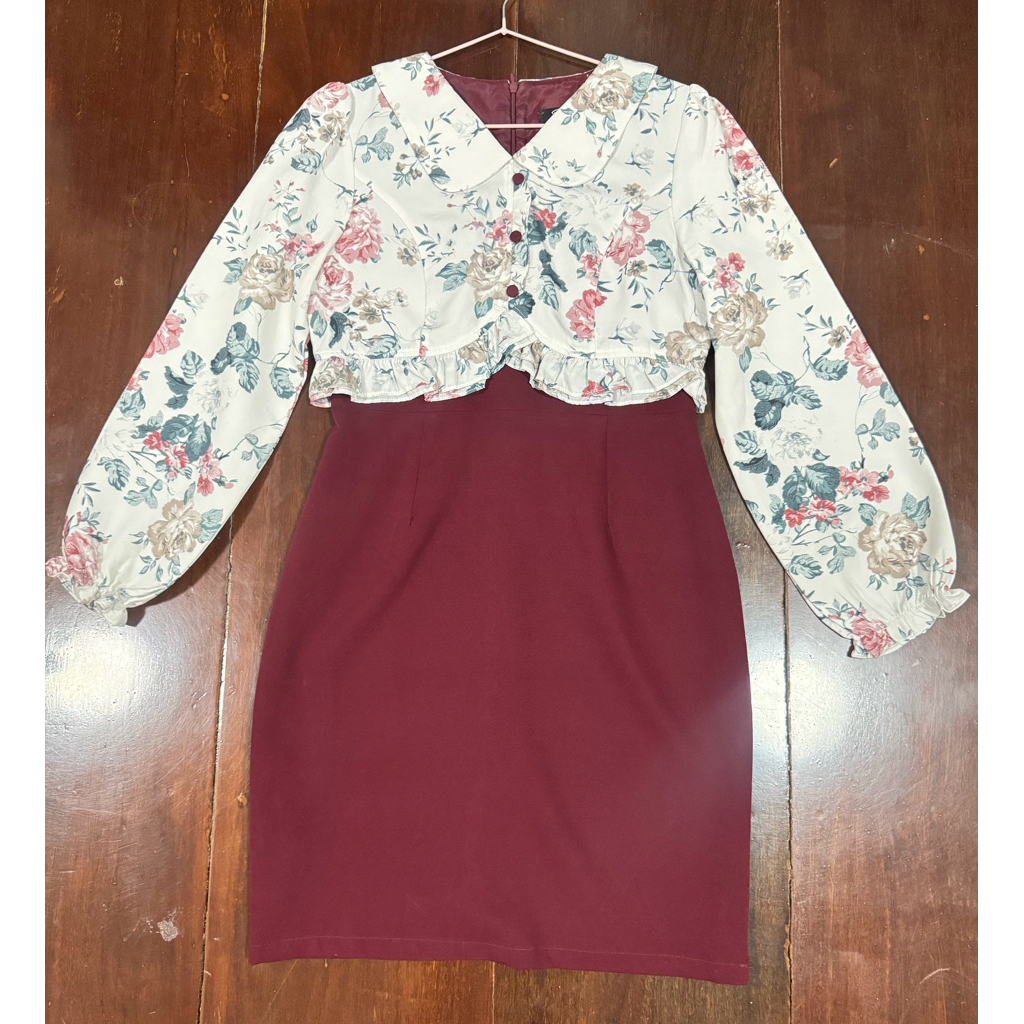 เดรสทำงาน ป้าย prawi  ไซต์L ใส่ครั้งเดียว ใหม่มาก