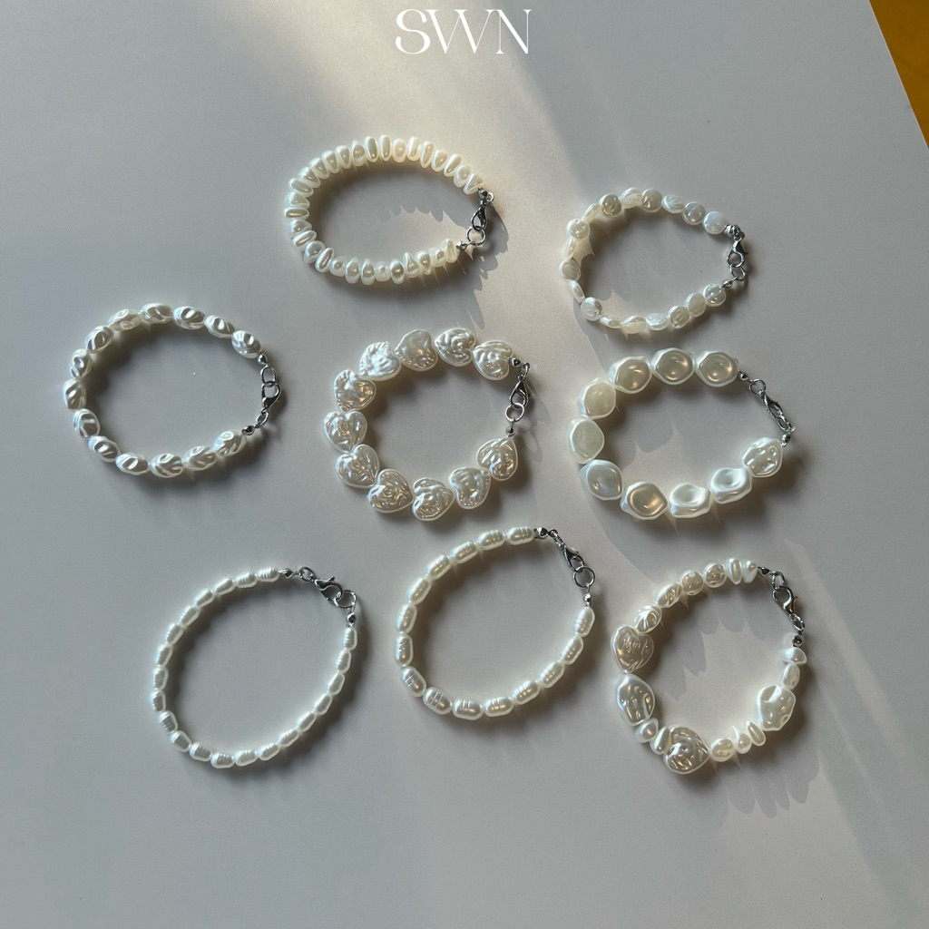 กำไลข้อมือมุก พลาสติก ☆ ₊˚· 🦢(แฮนด์เมด) พร้อมส่ง