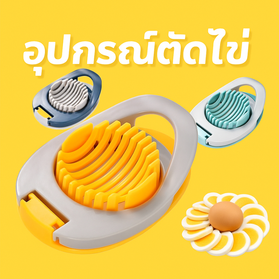🥚✨ egg cutter ตัดไข่ต้ม-สไลด์ไข่ และผลไม้ สแตนเลส พร้อมส่งไทย