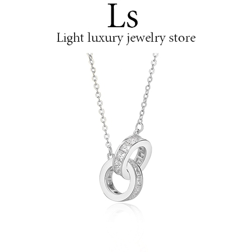 LS Jewelry ✨ สร้อยคอ จี้เงิน สร้อยคอแฟชั่น สร้อยคอวงแหวนคู่  สร้อยคอทองคำขาว  สร้อยคอจี้นำโชค
