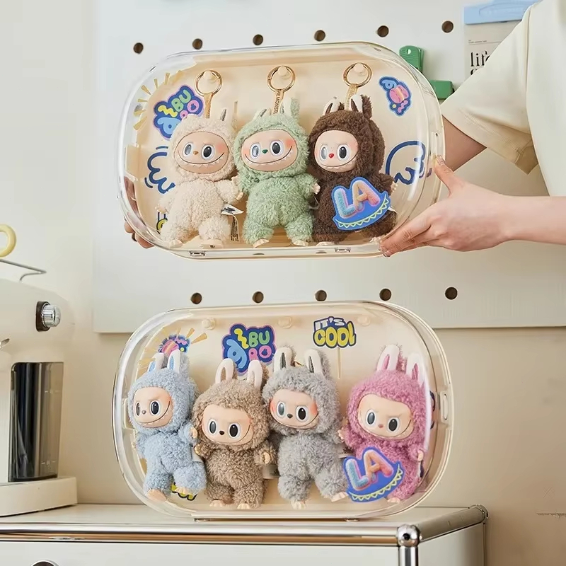 กล่องเก็บของติดผนังแบบใหม่ ชั้นวางโปร่งใส กล่องเก็บเครื่องประดับตุ๊กตาขนาดเล็ก - รูปที่ 2