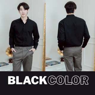 เสื้อเชิ้ต”คอจีน“แขนยาว เสื้อเชิ้ตผู้ชาย(10สี) ผ้าOxford [M-XXXL]