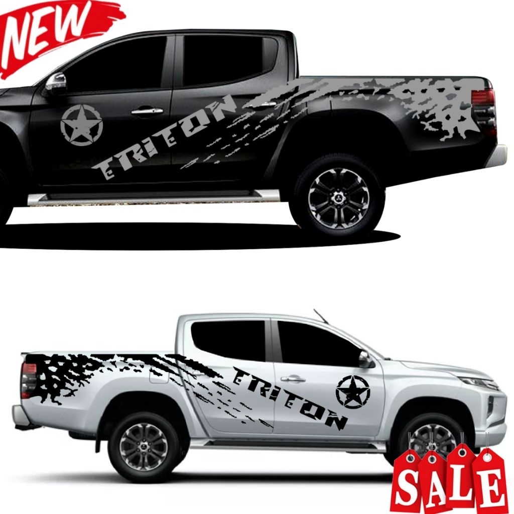 สติกเกอร์ติดรถกระบะ triton สติกเกอร์ลายโคลนสาด สติกเกอร์ u.s.army อุปกรณ์แต่งรถ