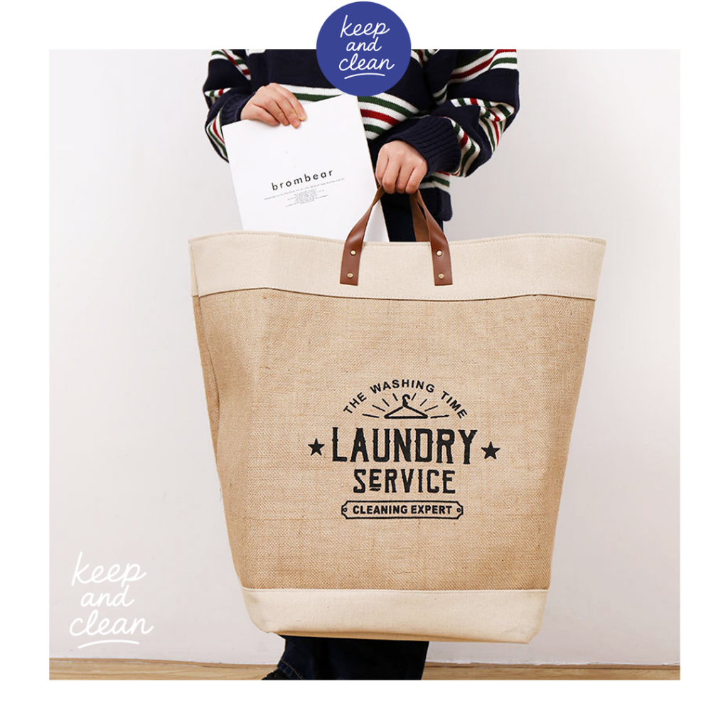 Laundry Basket ตะกร้าผ้าสไตล์ญี่ปุ่น ตะกร้าผ้ามินิมอล มีหูหิ้วพับเก็บได้ ผ้า2ชั้น เเข็งเเรง ใช้งานได้นาน