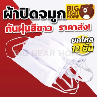 (ยกโหล) ผ้าปิดจมูกกันฝุ่นสีขาว
